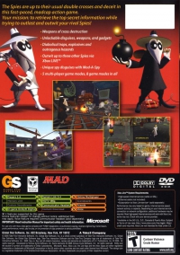 PS2 - Spy vs Spy Box Art Back